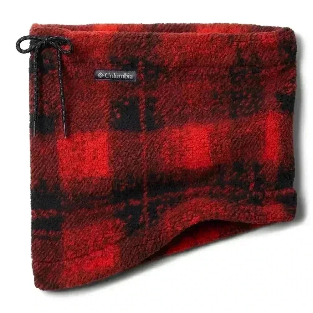 Columbia Winter Outdoors Red Black Plaid‎ Sherpa Country gaiter Preppy Western